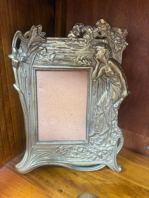 Large Heavy Brass Frame-Art Nouveau