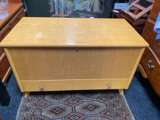 Vintage Retro Oak Blanket Box
