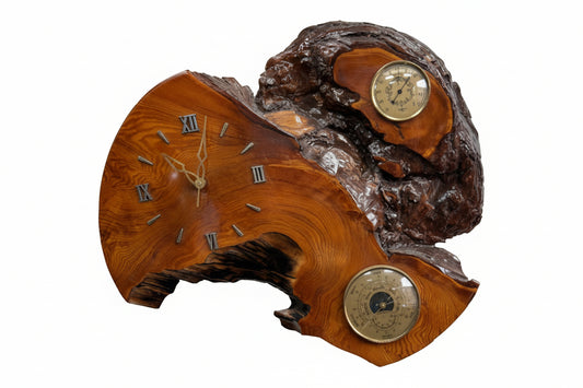 Live Edge Pendulum Wall Clock Fisher Barometer