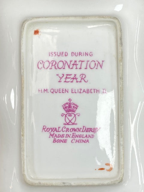 Royal Crown Derby Small Plate Coronation year Queen Elizabeth II
