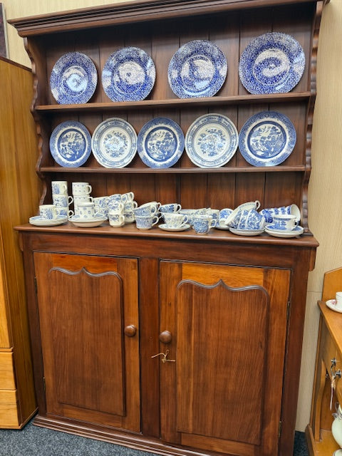 Crown Lynn and English China blue and white Cups and small plates