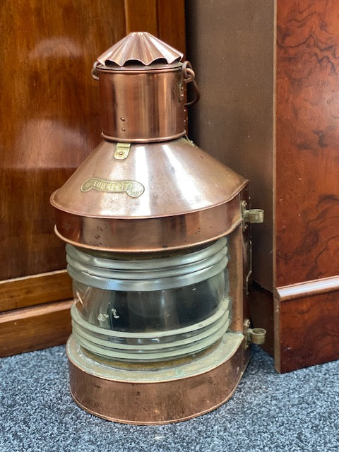 Vintage Copper and Brass Ships Lantern Lamp
