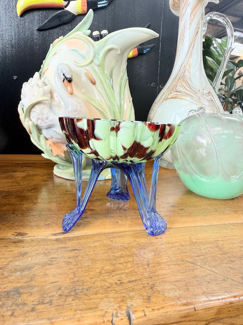 1930's Franz Welz Art Deco Splatter glass bowl