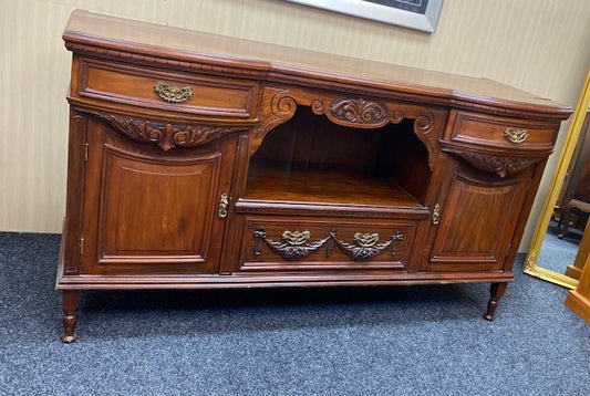 Late Victorian Antique Mirror back Sideboard Bevelled mirror