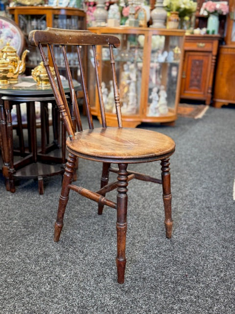 Antique Elm Spindle-Back Farmhouse Penny Chair