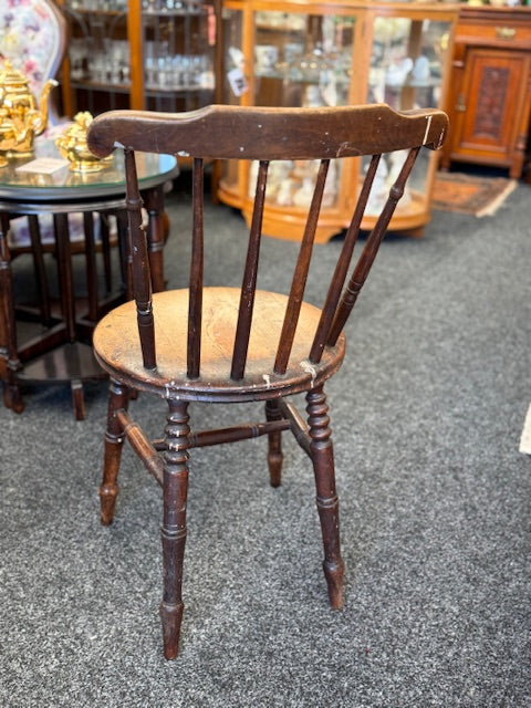 Antique Elm Spindle-Back Farmhouse Penny Chair