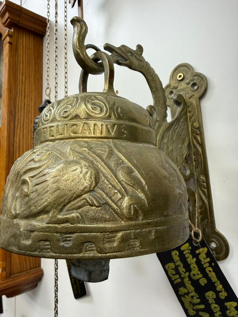 Vintage Solid Brass Sanctuary Bell Aqvila Agnvs Pelicanvs Leo Bell