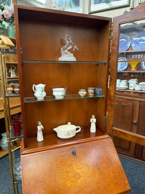 Georgian Style Davies Walnut-Drop Front Secretariat Desk