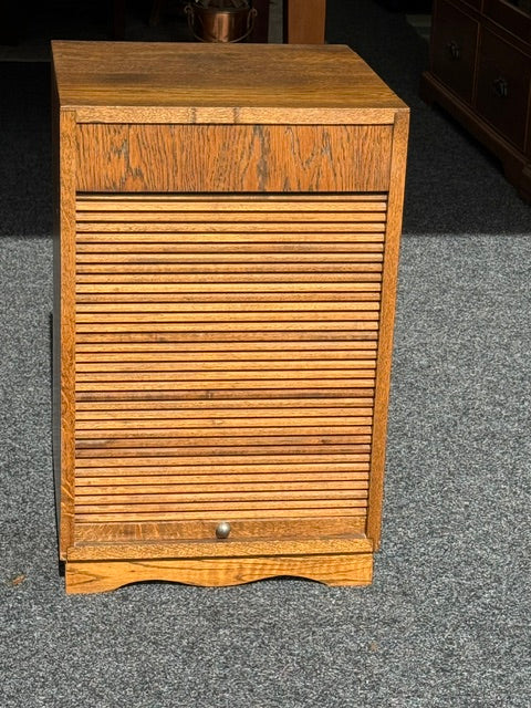 Vintage Mid Century Oak Record and Media Storage