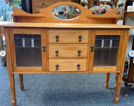 Lovely Vintage Rimu Mirror-back Buffet, Vanity, Sideboard