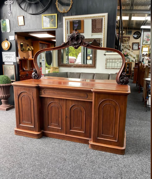 Antique Victorian Mahogany Sideboard Chiffonier