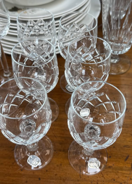 6x Gorgeous Crystal Bohemian Glasses
