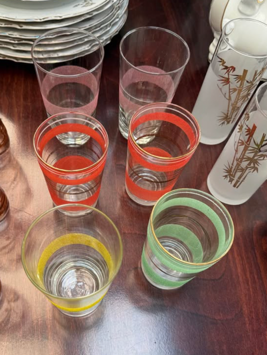 6x Vintage Lemonade Glasses