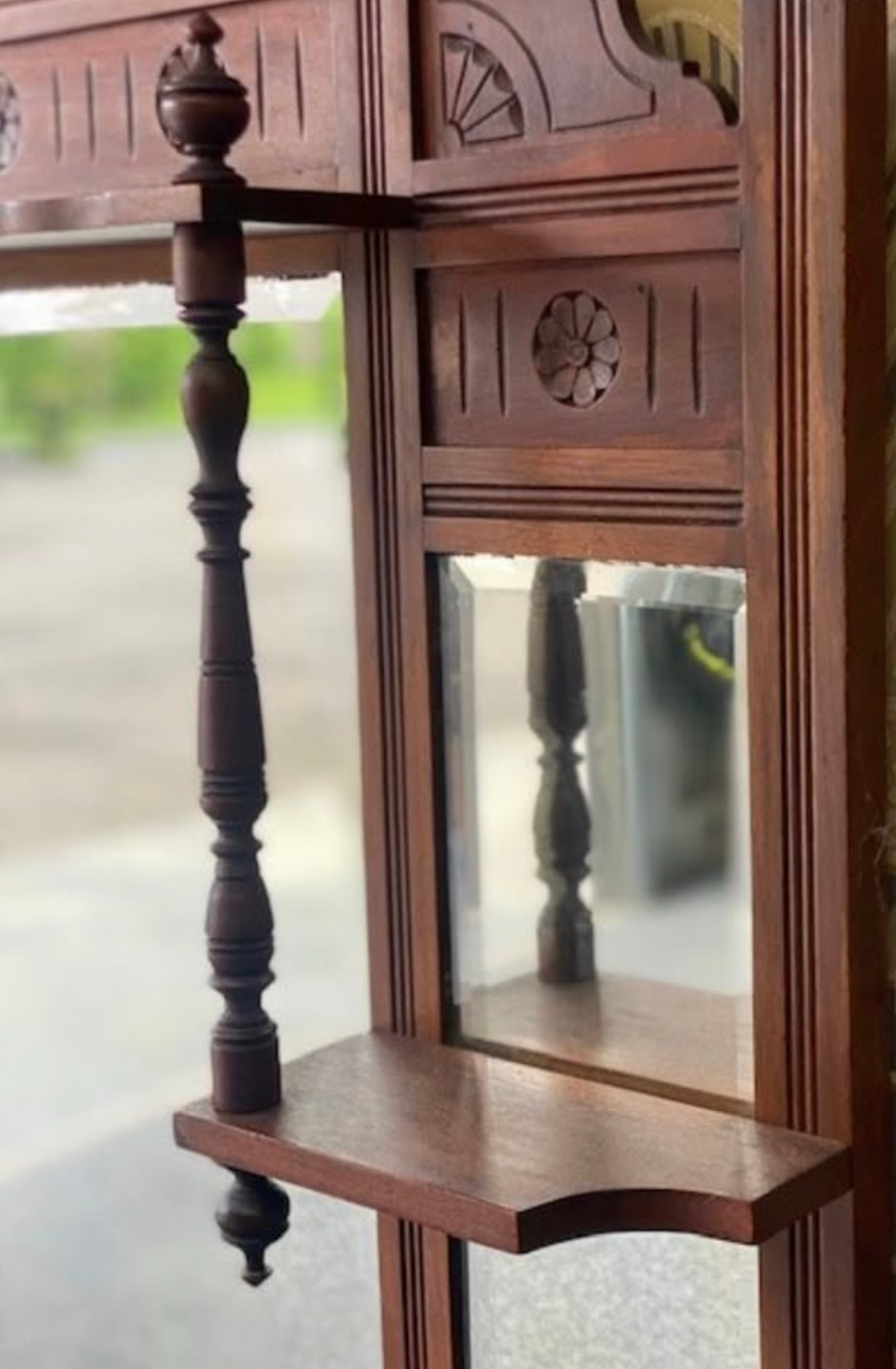 Sweet Antique Kauri mirrored over-mantle
