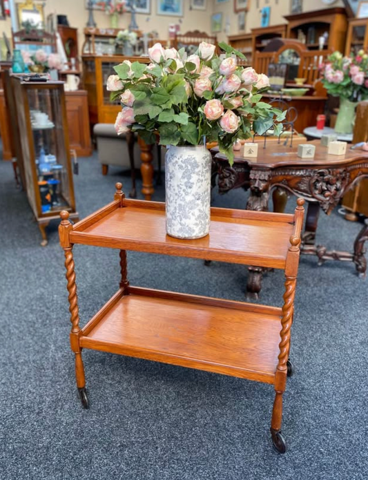 A Vintage Barley Twist Tea Trolley