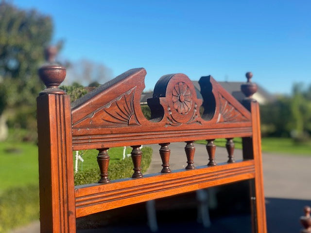 Antique Edwardian Carved Mahogany Chiffonier | Mirror Back | Brass Handles