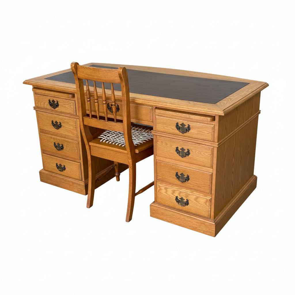 Quality made Solid Oak Bankers Desk