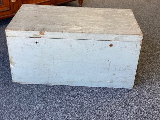 Large Vintage Wooden French Trunk, H45 W92 D50cm