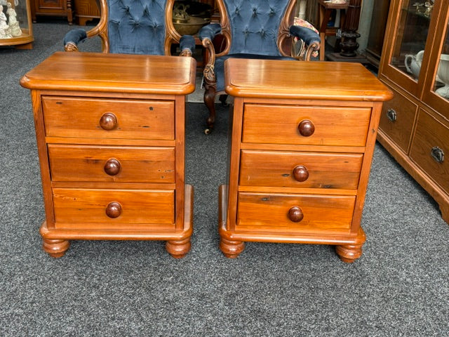 Pair of Woodpeckers Bedside Cabinets Recycled Rimu