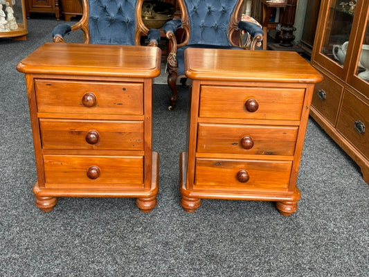Pair of Woodpeckers Bedside Cabinets Recycled Rimu