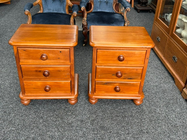 Pair of Woodpeckers Bedside Cabinets Recycled Rimu