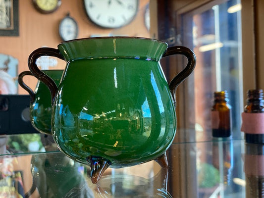 Watcombe Torquay Cauldron, pot, gourd like Carnival ware