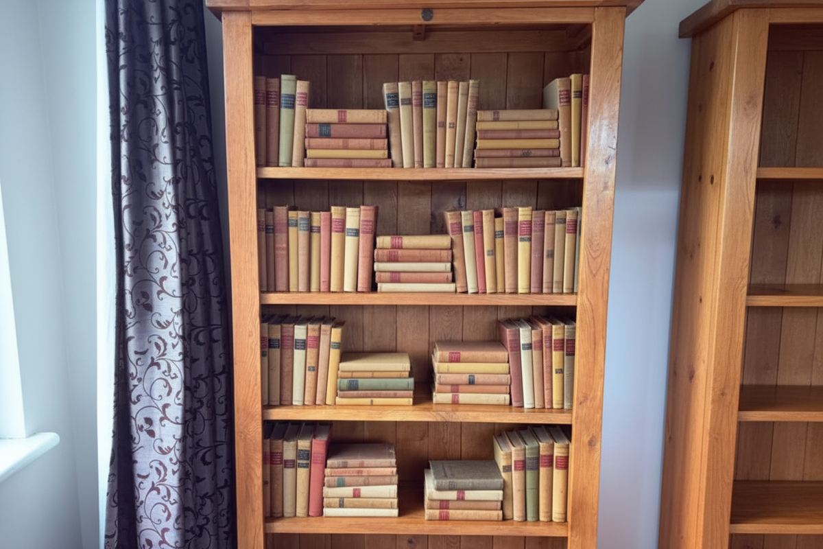 5 tier Oak Valley Oak Bookcase