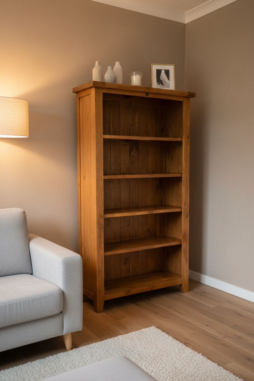 5 tier Oak Valley Oak Bookcase