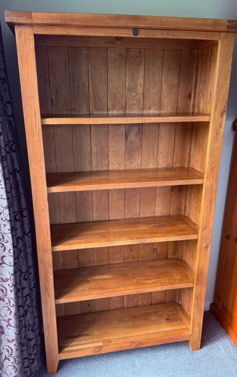 5 tier Oak Valley Oak Bookcase
