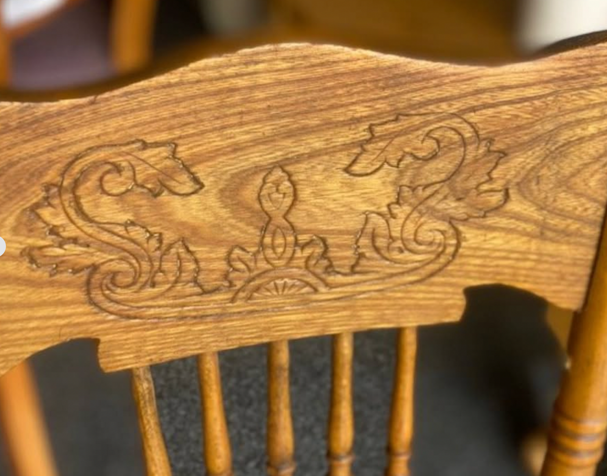 Sweet Antique Child's High Chair rattan and oak
